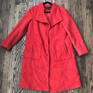 Bernardo 70s vibes Valentine’s red peacoat